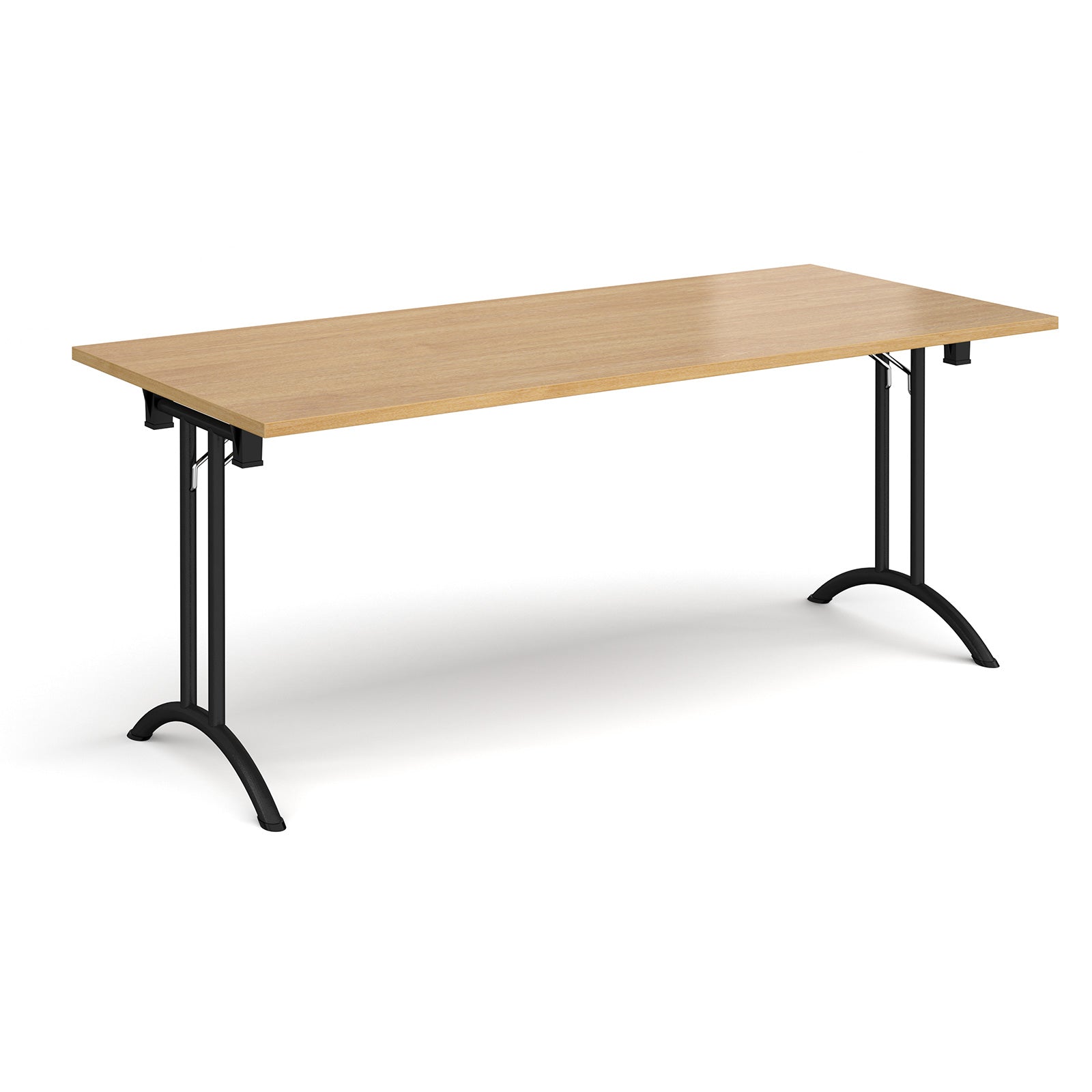 Rectangular folding leg table with curved feet