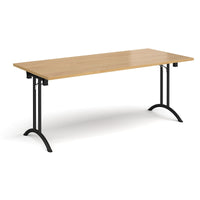 Rectangular folding leg table with curved feet