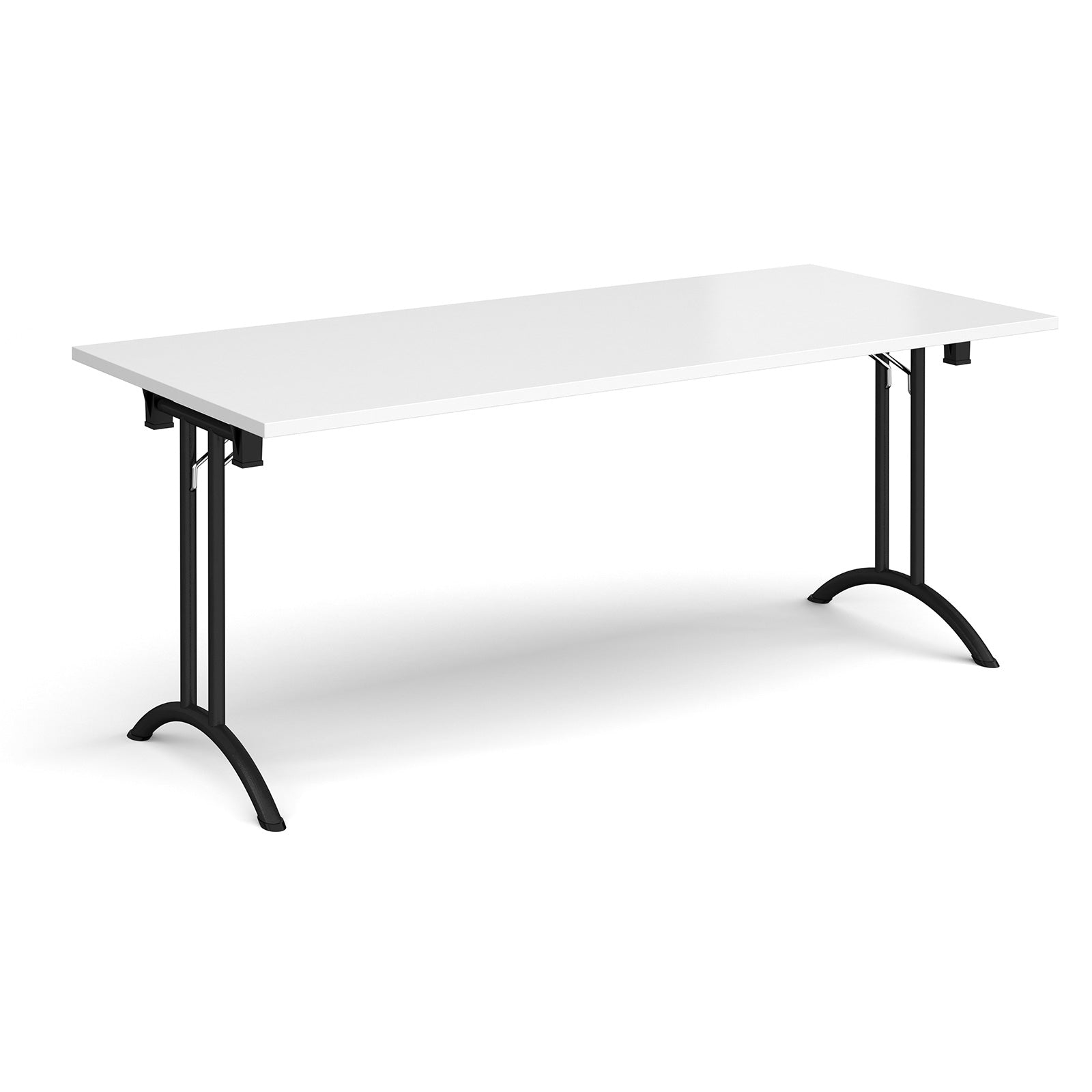 Rectangular folding leg table with curved feet
