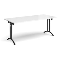 Rectangular folding leg table with curved feet