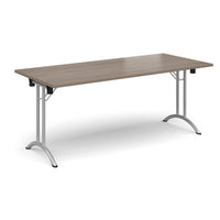 Rectangular folding leg table with curved feet