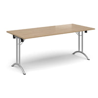 Rectangular folding leg table with curved feet