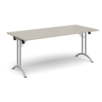 Rectangular folding leg table with curved feet