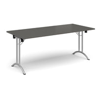 Rectangular folding leg table with curved feet