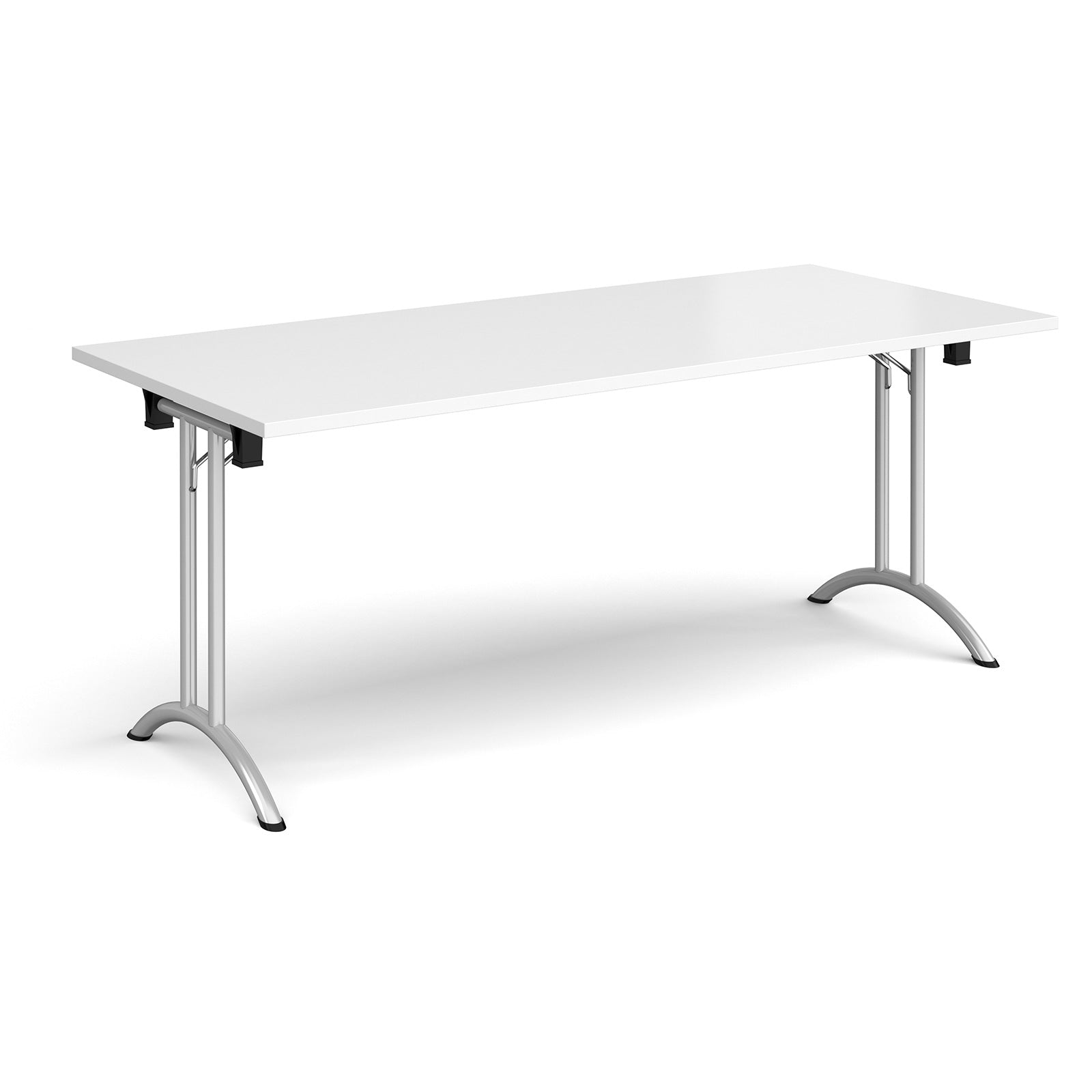 Rectangular folding leg table with curved feet