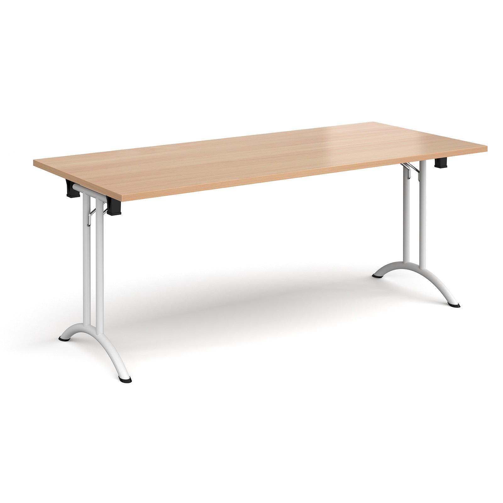 Rectangular folding leg table with curved feet