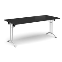 Rectangular folding leg table with curved feet