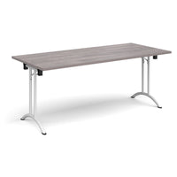 Rectangular folding leg table with curved feet