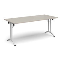 Rectangular folding leg table with curved feet