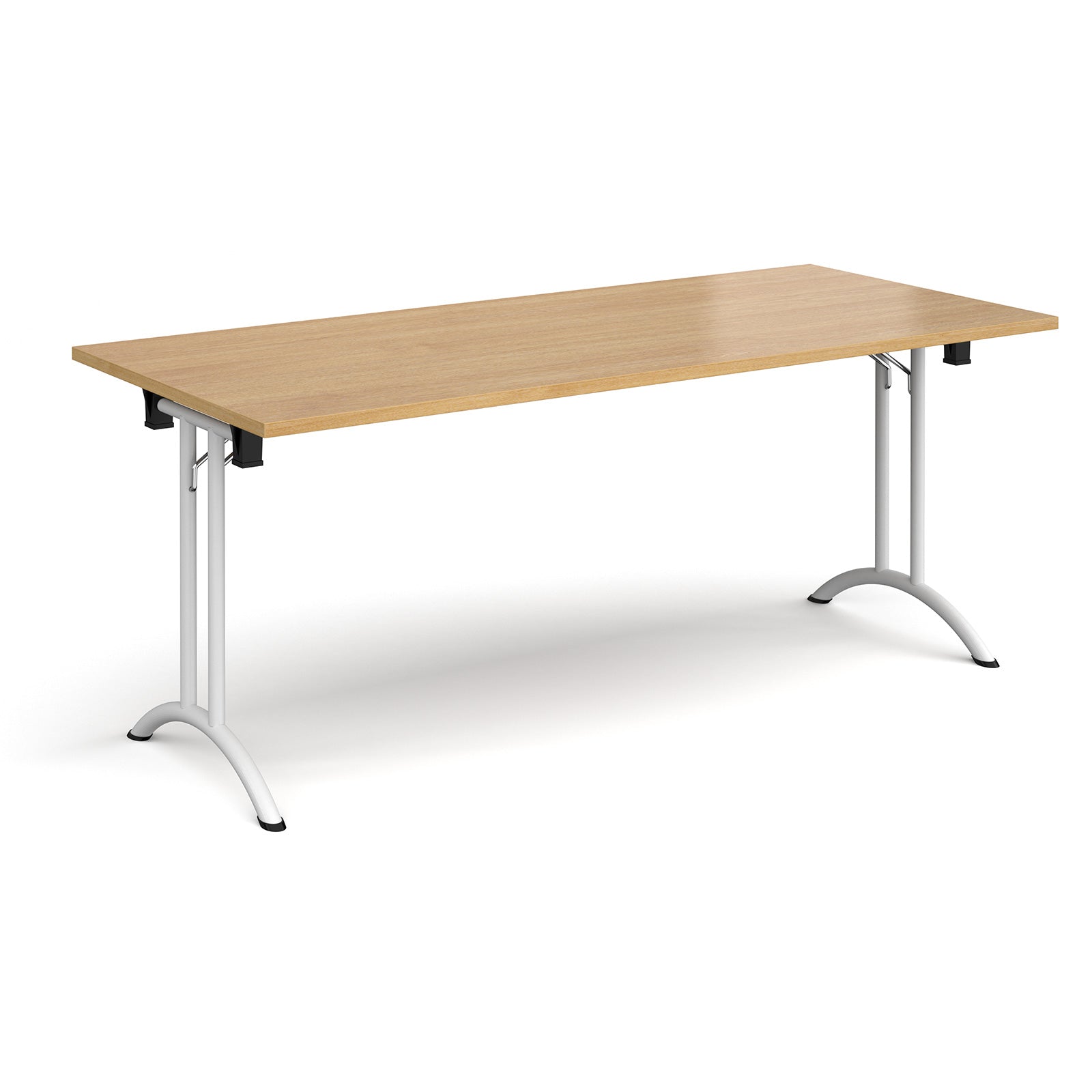 Rectangular folding leg table with curved feet
