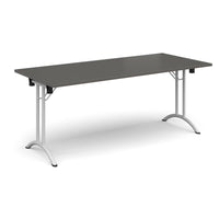Rectangular folding leg table with curved feet