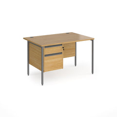 Contract 25 H-Frame Straight Desk With 2 Drawer Pedestal