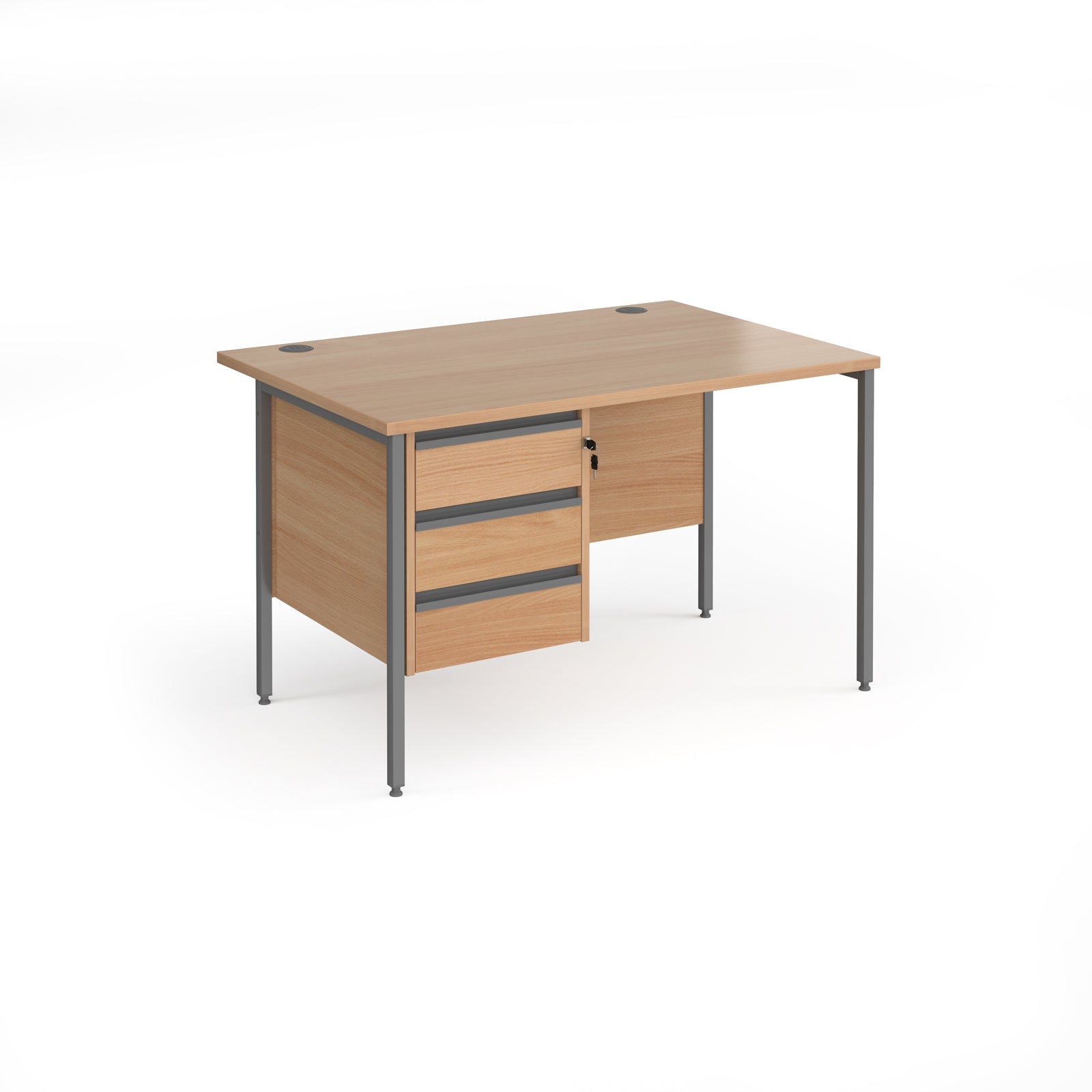 Contract 25 H-Frame straight desk with 3 drawer pedestal