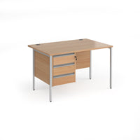 Contract 25 H-Frame straight desk with 3 drawer pedestal