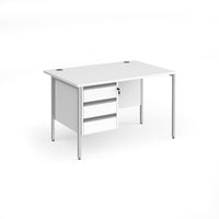 Contract 25 H-Frame straight desk with 3 drawer pedestal