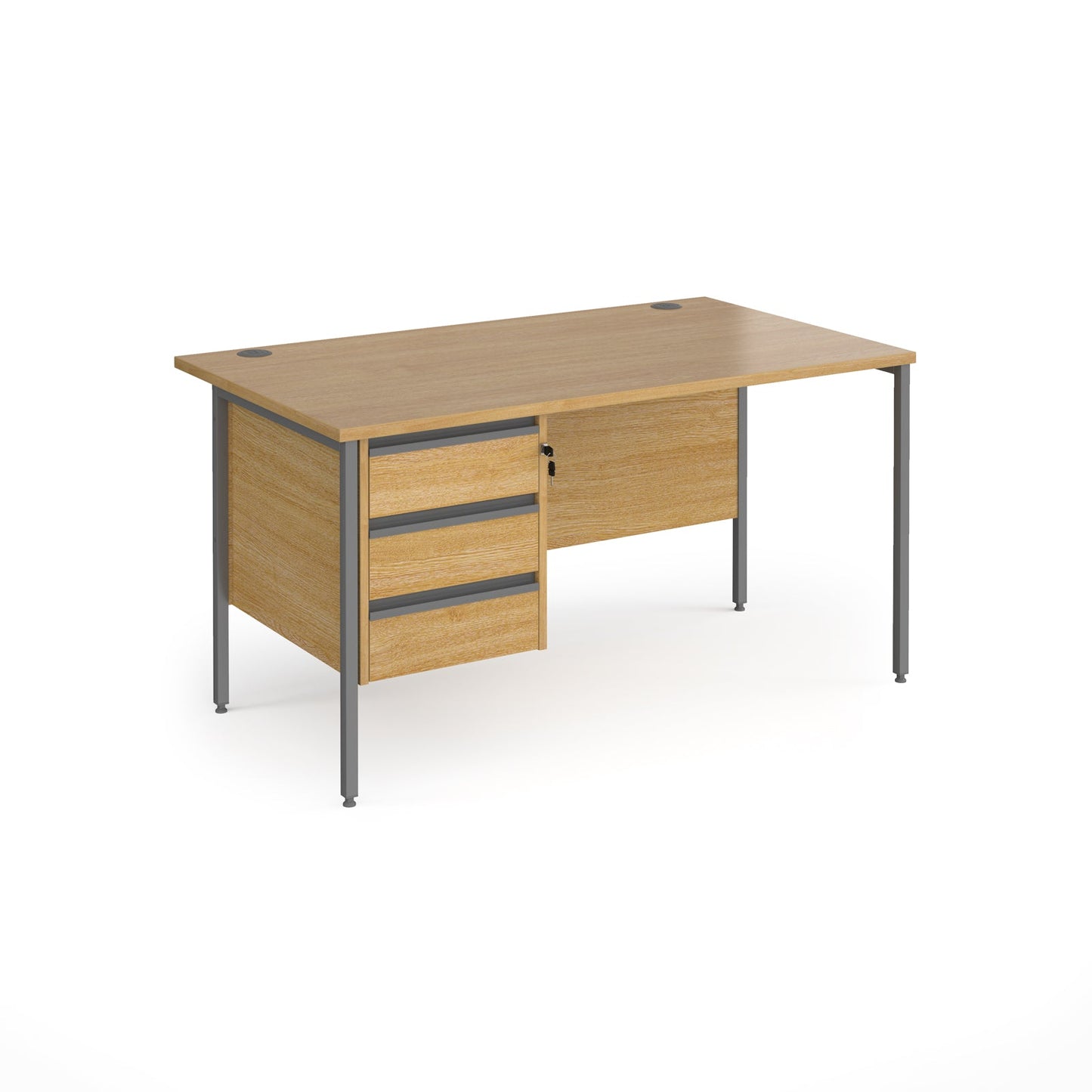 Contract 25 H-Frame straight desk with 3 drawer pedestal
