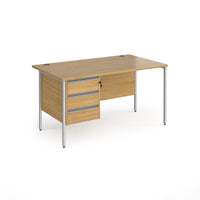 Contract 25 H-Frame straight desk with 3 drawer pedestal