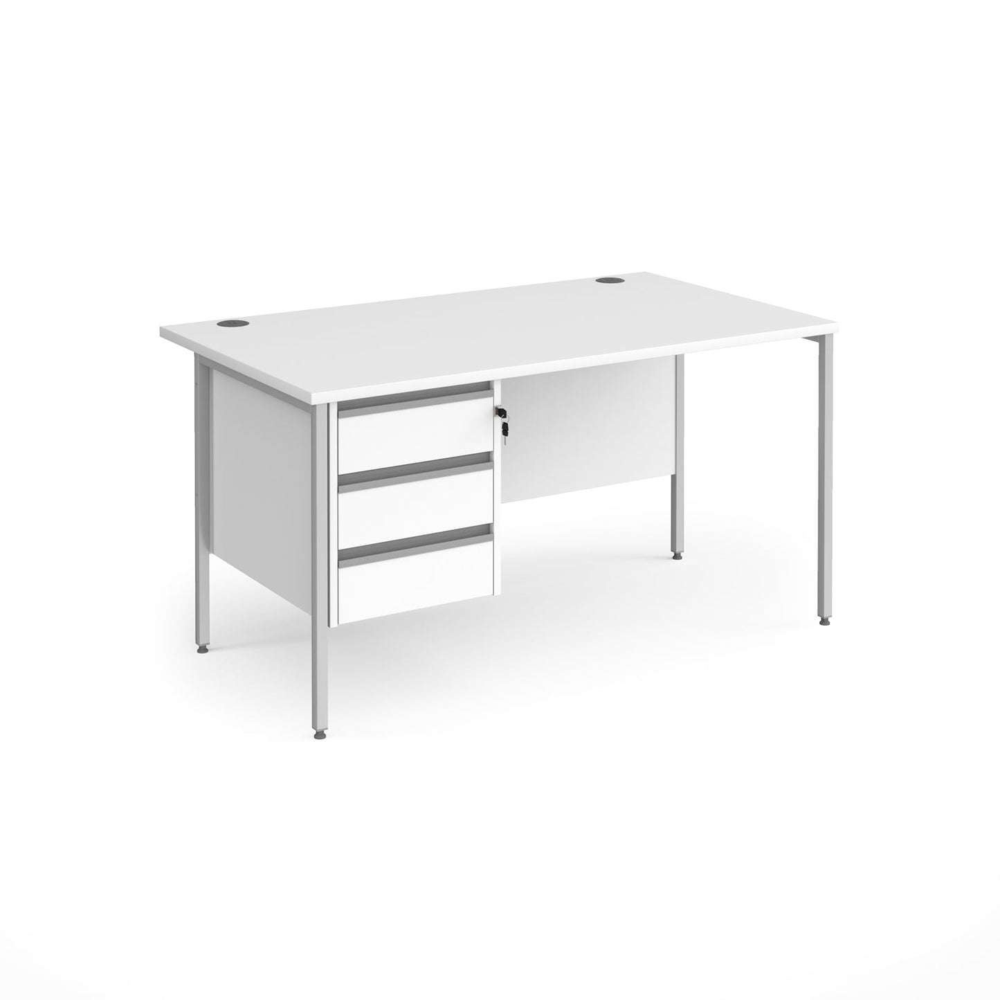 Contract 25 H-Frame straight desk with 3 drawer pedestal