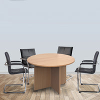 Arrow head leg circular meeting table