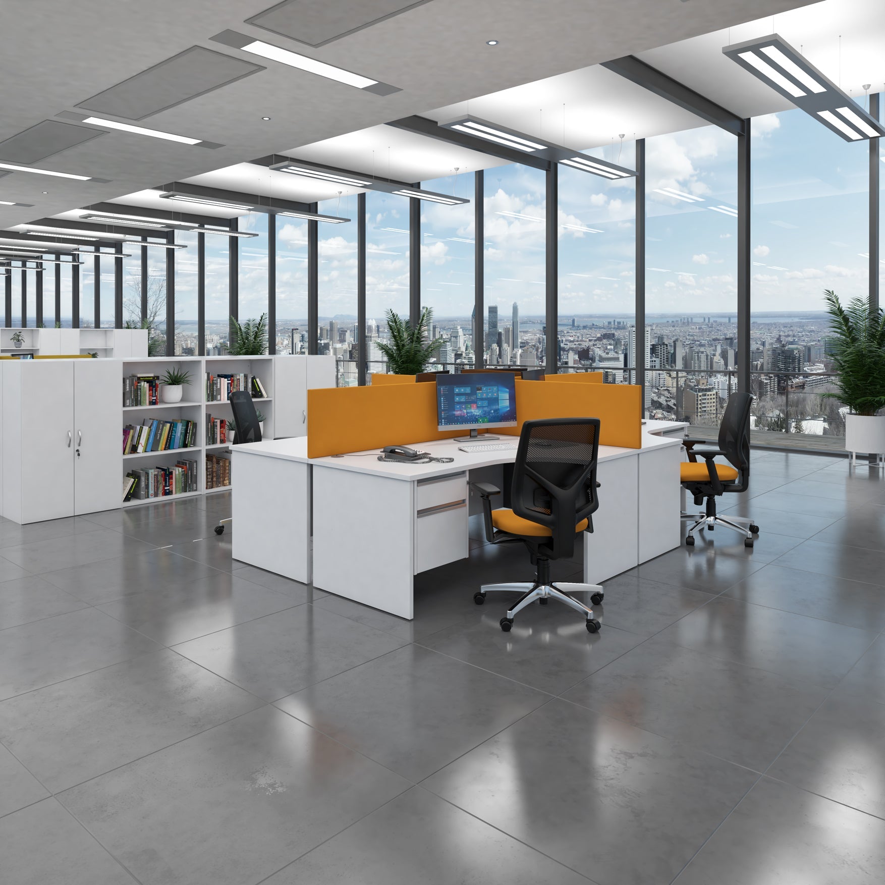 Contract 25 Panel Leg Lh Ergonomic Desk With 3 Drawer Ped