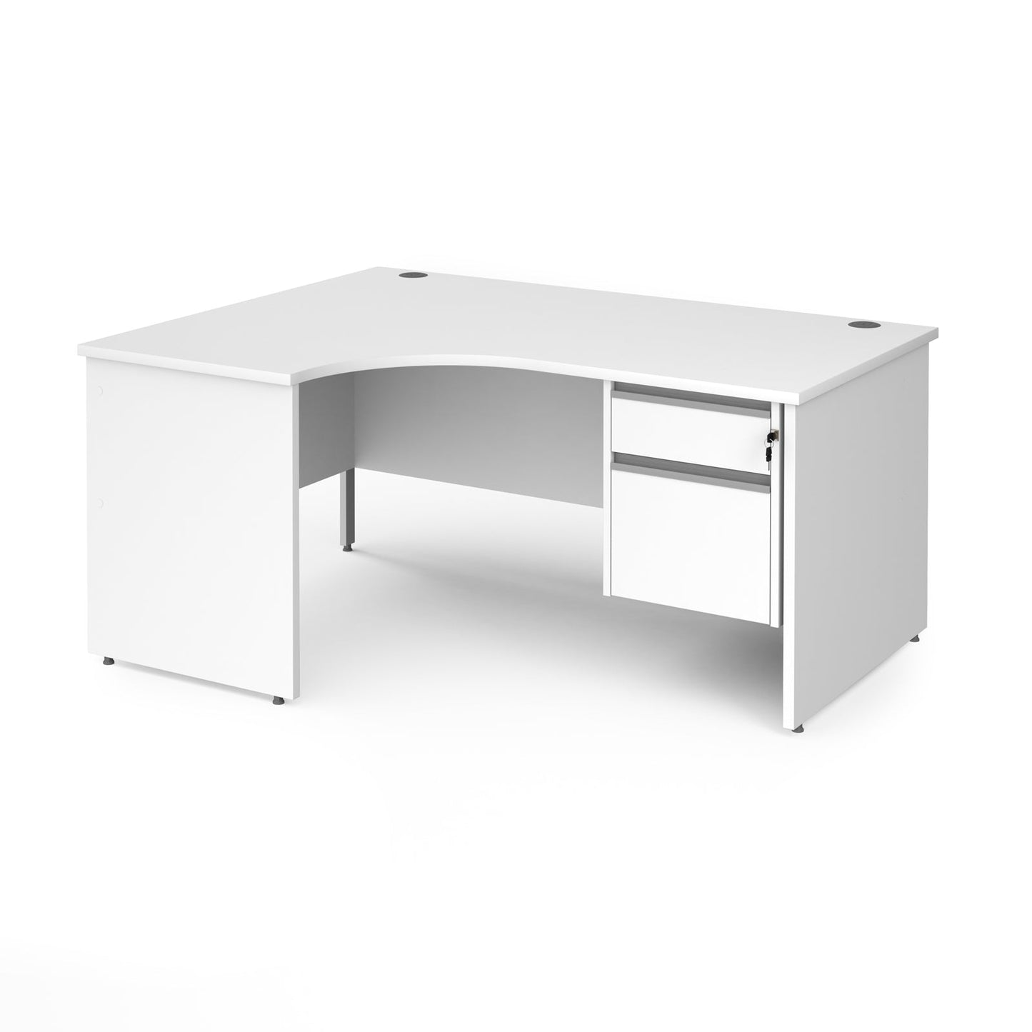 Contract 25 panel leg LH ergonomic desk with 2 drawer ped