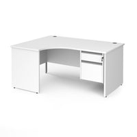 Contract 25 panel leg LH ergonomic desk with 2 drawer ped