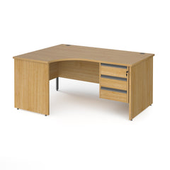 Contract 25 Panel Leg Lh Ergonomic Desk With 3 Drawer Ped