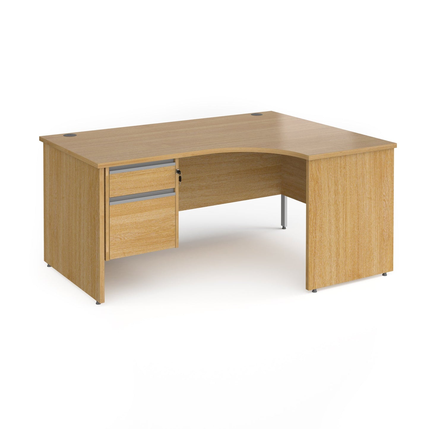 Contract 25 panel leg RH ergonomic desk with 2 drawer ped