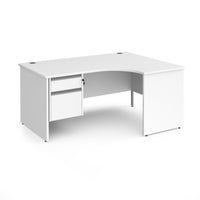Contract 25 panel leg RH ergonomic desk with 2 drawer ped