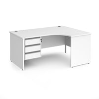 Contract 25 panel leg RH ergonomic desk with 3 drawer ped
