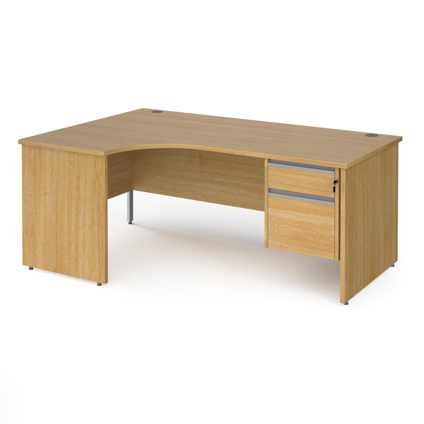 Contract 25 panel leg LH ergonomic desk with 2 drawer ped