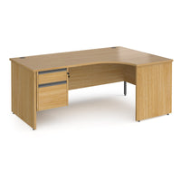 Contract 25 panel leg RH ergonomic desk with 2 drawer ped
