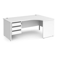 Contract 25 panel leg RH ergonomic desk with 3 drawer ped