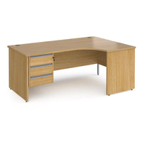 Contract 25 panel leg RH ergonomic desk with 3 drawer ped