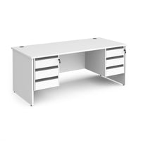 Contract 25 panel leg straight desk with 3 and 3 drawer peds