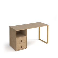 Cairo Sleigh Frame 600Mm Deep Desk With Support Pedestal and Drawers