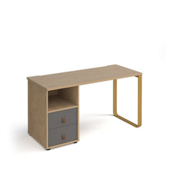 Cairo Sleigh Frame 600Mm Deep Desk With Support Pedestal and Drawers