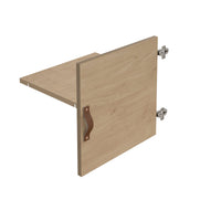 Cube storage unit insert - leather strap handle and inner shelf