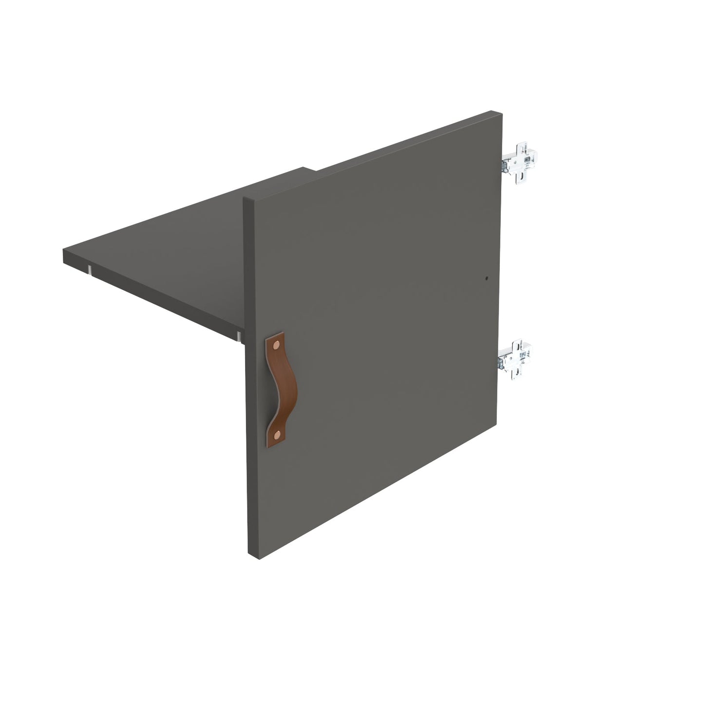 Cube storage unit insert - leather strap handle and inner shelf