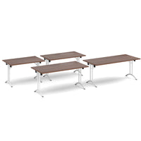 Rectangular folding leg table with curved feet