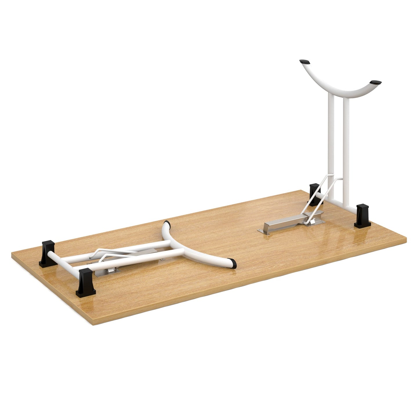 Rectangular folding leg table with curved feet