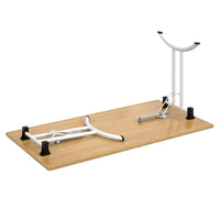 Rectangular folding leg table with curved feet