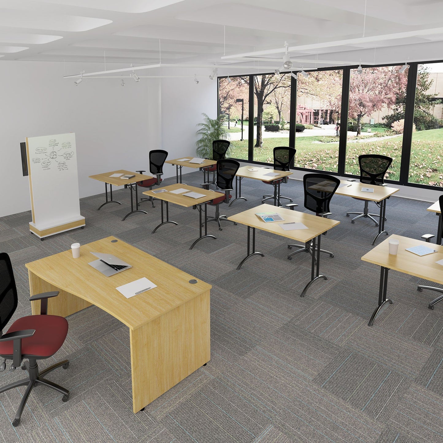 Rectangular folding leg table with curved feet