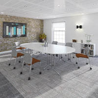 Rectangular folding leg table with curved feet