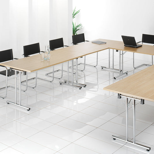 Rectangular folding leg table with straight feet