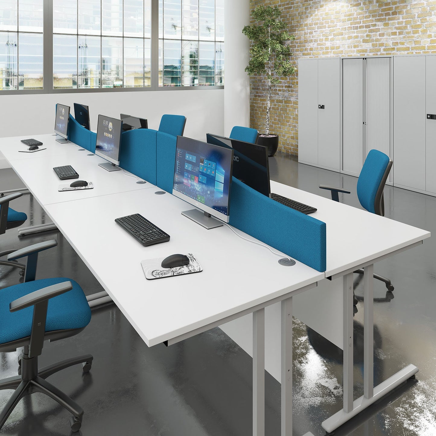 Wave desktop fabric screen - MTO