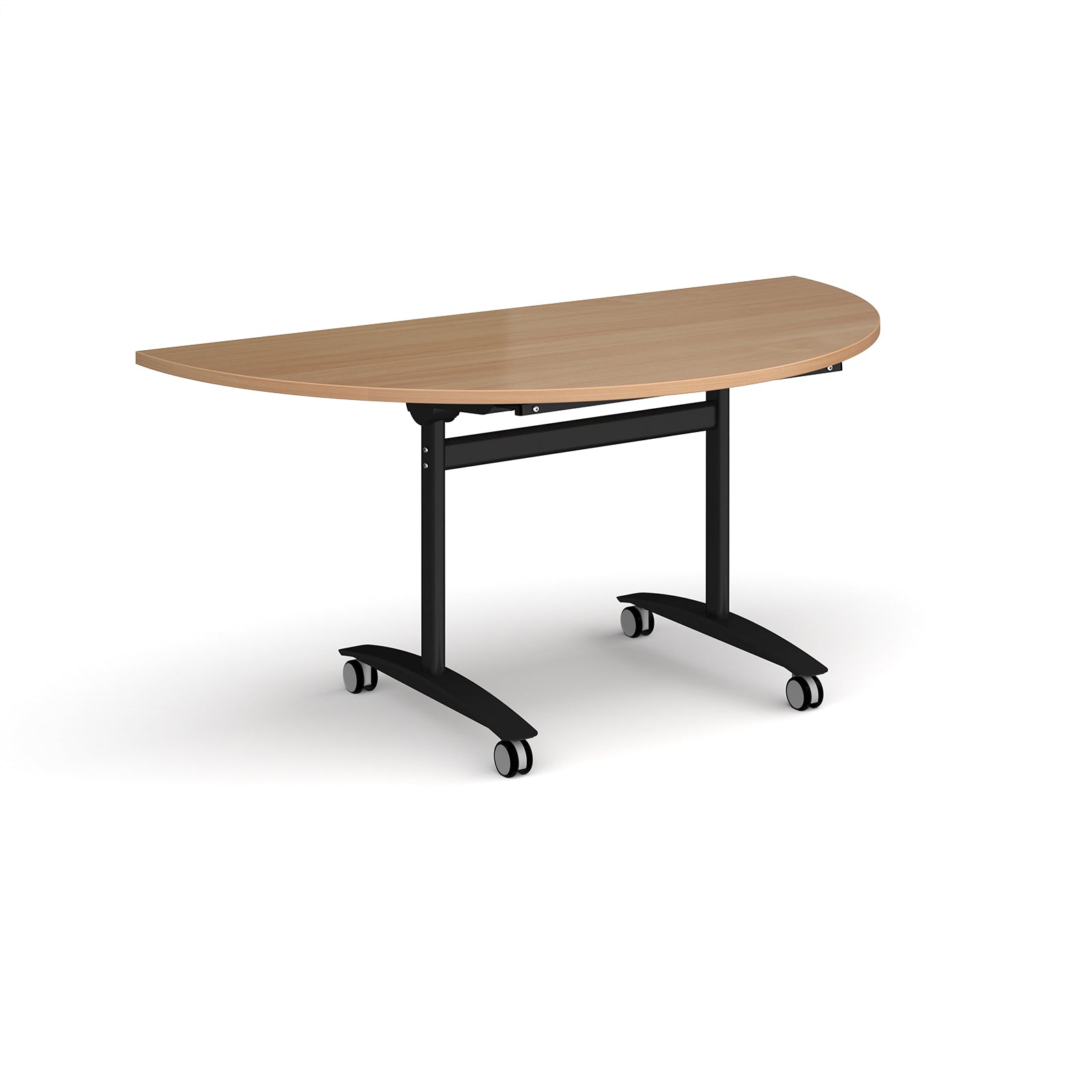 Semi circular deluxe flip top meeting table