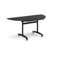 Semi circular deluxe flip top meeting table
