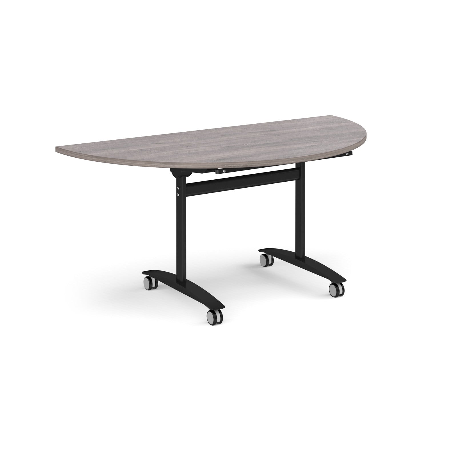 Semi circular deluxe flip top meeting table