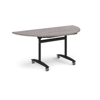 Semi circular deluxe flip top meeting table